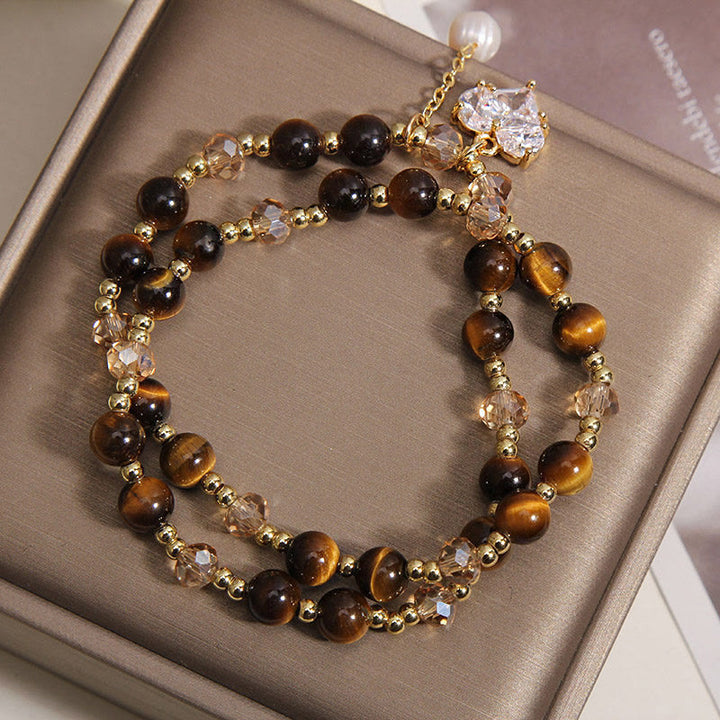 Buddha Stones Armband aus natürlichem Tigerauge mit Liebesherz und doppelter Wicklung zum Schutz - image 3