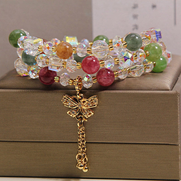 Buddha Stones Buntes Turmalin-Schmetterlings-Weisheit-Dreifach-Wickelarmband - image 5