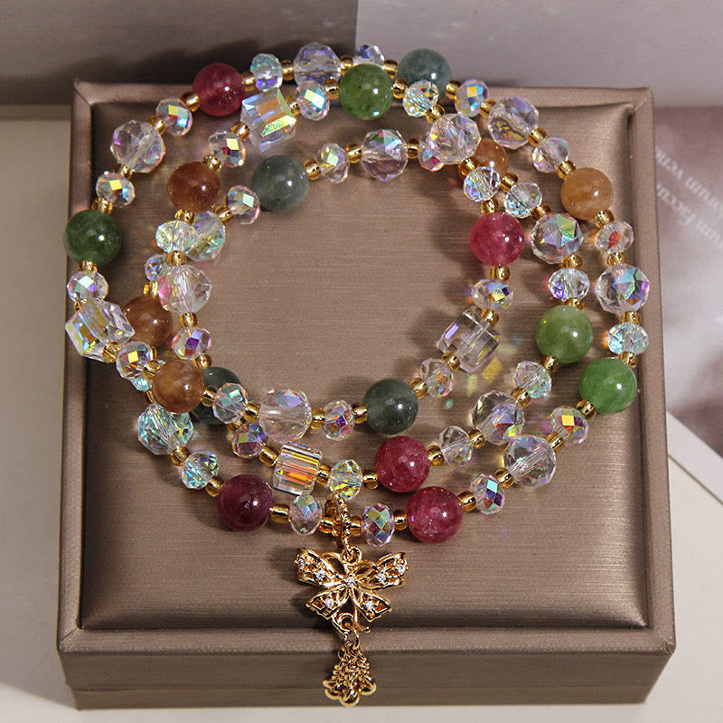 Buddha Stones Buntes Turmalin-Schmetterlings-Weisheit-Dreifach-Wickelarmband - image 1