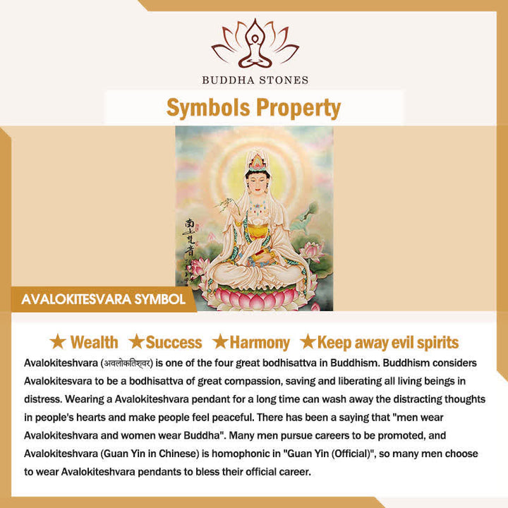 Buddha Stones Jade-Avalokitesvara-Anhänger mit geschnitztem Symbol für Glück und Mitgefühl - image 5