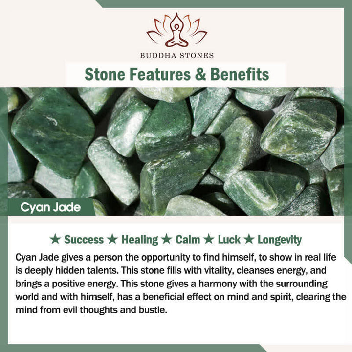 Buddha Stones Jade Fu-Charakter-Gravur, gebogener Stab, Glücks- und Segenskette - image 5