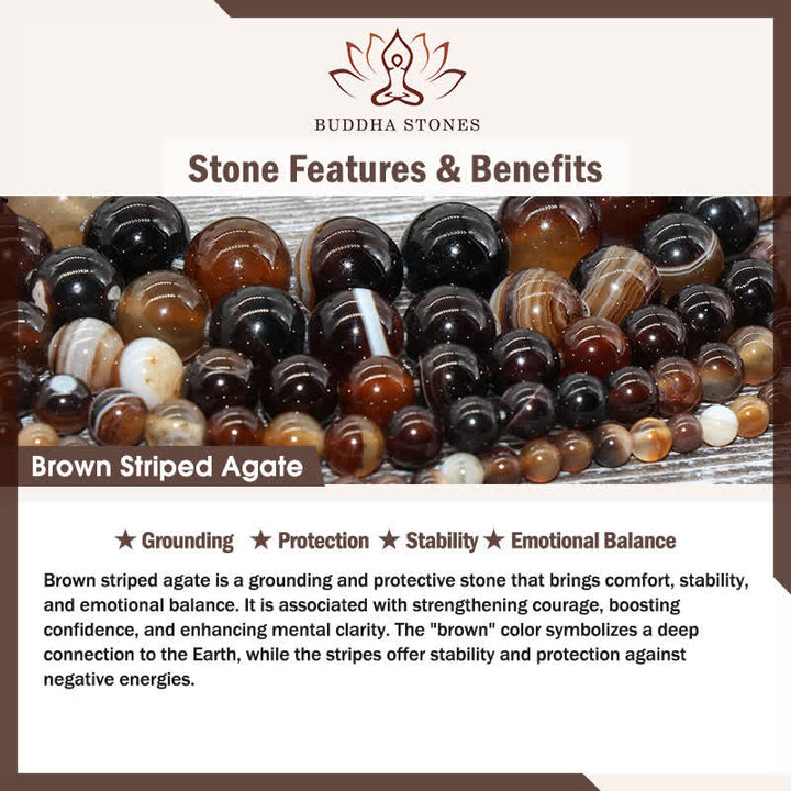 Buddha Stones PiXiu Armband aus braun gestreiftem Achat - image 7