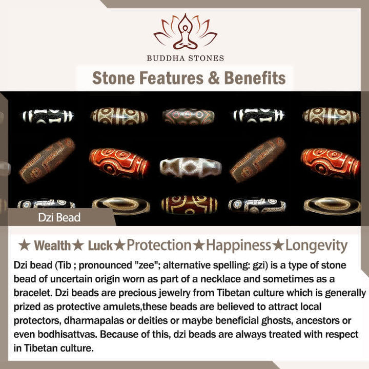 Buddha Stones Tibetisches Armband mit Dzi-Perlen aus Messing - image 5