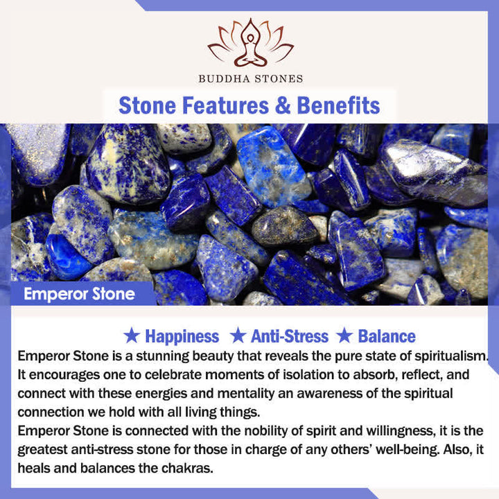 Buddha Stones Armband aus blauen Fleckenjaspis- und grünen Aventurinperlen in Fassform - image 12