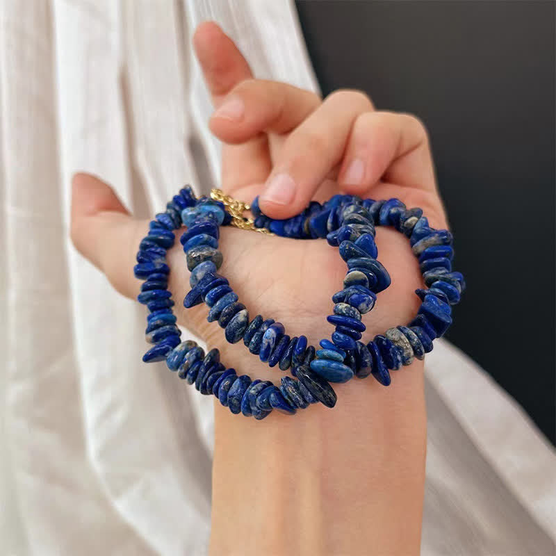 Buddha Stones Armband aus Lapislazuli mit natürlichem, unregelmäßigem Design - image 6