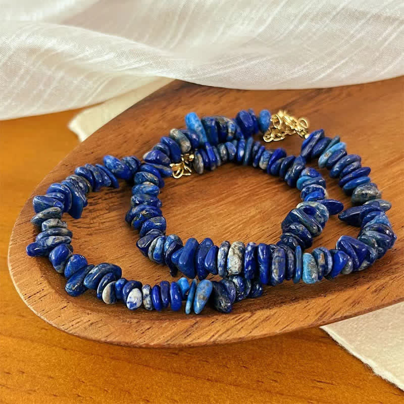 Buddha Stones Armband aus Lapislazuli mit natürlichem, unregelmäßigem Design - image 1