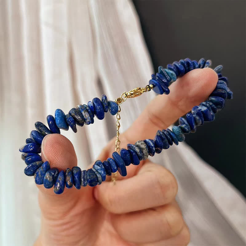 Buddha Stones Armband aus Lapislazuli mit natürlichem, unregelmäßigem Design - image 4