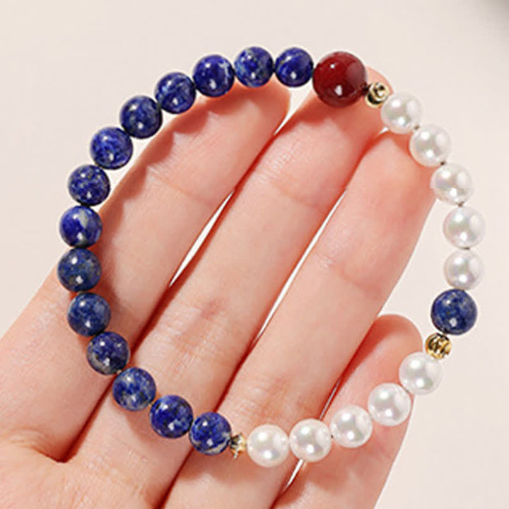 Buddha Stones Armband aus Lapislazuli, Lazurit, Perle und Zinnober - image 7