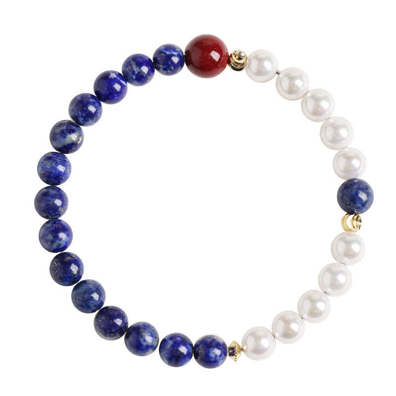 Buddha Stones Armband aus Lapislazuli, Lazurit, Perle und Zinnober - image 11