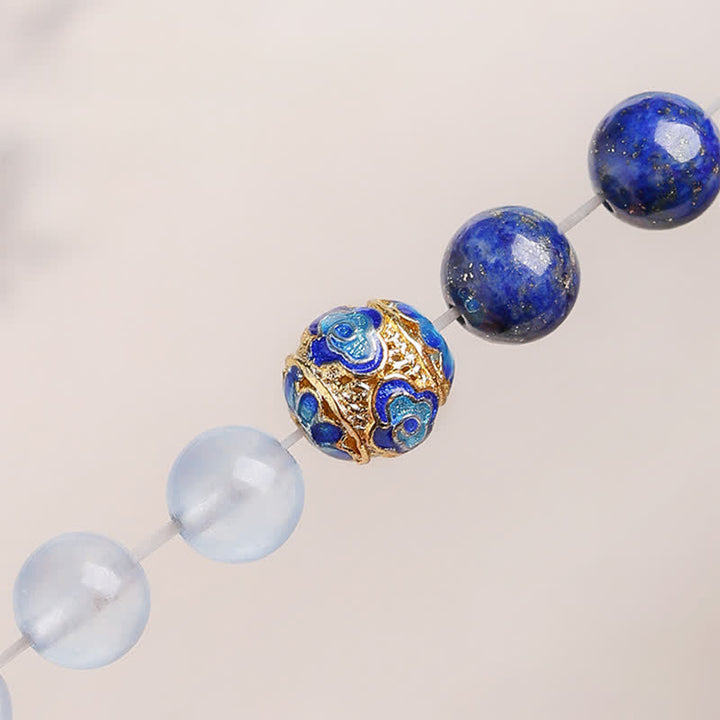 Buddha Stones Lapislazuli, Aquamarin und roter Achat, doppelt gewickeltes Balance-Armband - image 9