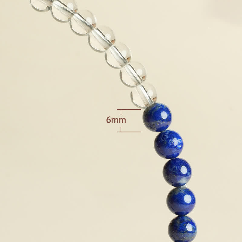 Buddha Stones Armband aus Lapislazuli und klarem Quarz mit Balance-Perlen - image 12