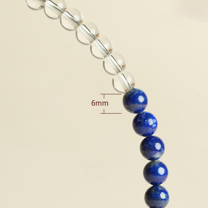 Buddha Stones Armband aus Lapislazuli und klarem Quarz mit Balance-Perlen - image 12