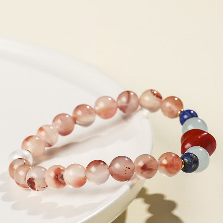 Buddha Stones Herzförmiges Armband aus südrotem Achat und Lapislazuli - image 4
