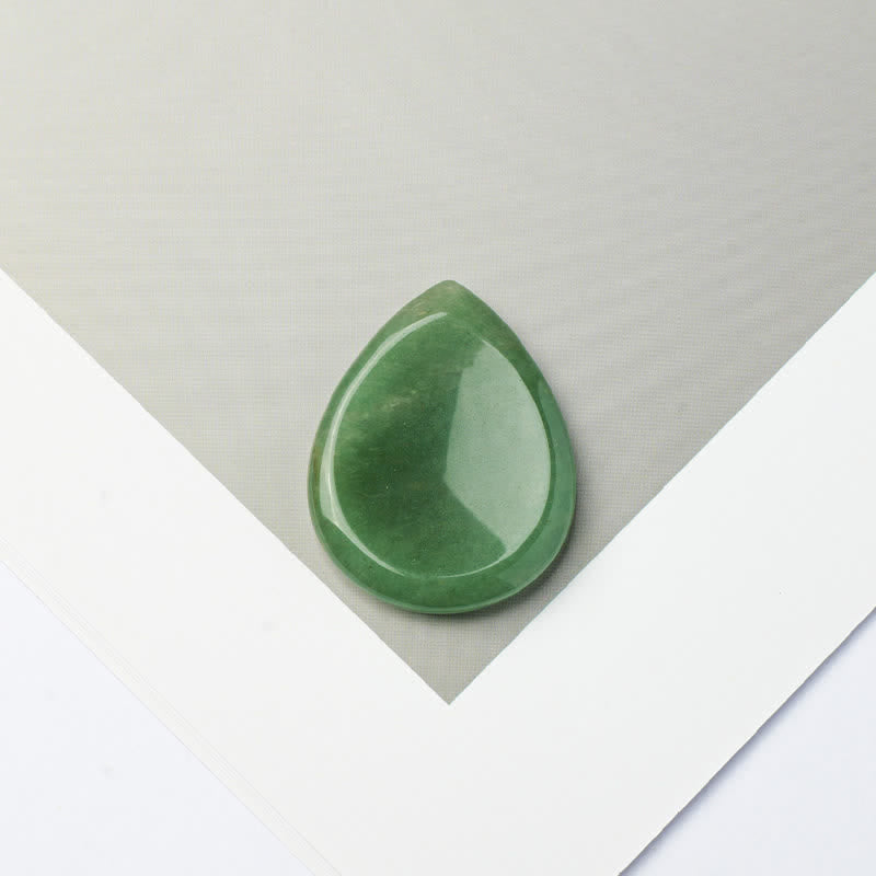 Buddha Stones Tropfenförmiger Sorgenstein-Schutzkristall, 34 x 26 x 7,8 cm - Natürlicher grüner Aventurin (Farbe kann variieren) - 34*26*7,8 mm - image 24