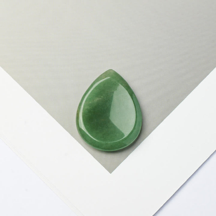 Buddha Stones Tropfenförmiger Sorgenstein-Schutzkristall, 34 x 26 x 7,8 cm - Natürlicher grüner Aventurin (Farbe kann variieren) - 34*26*7,8 mm - image 24