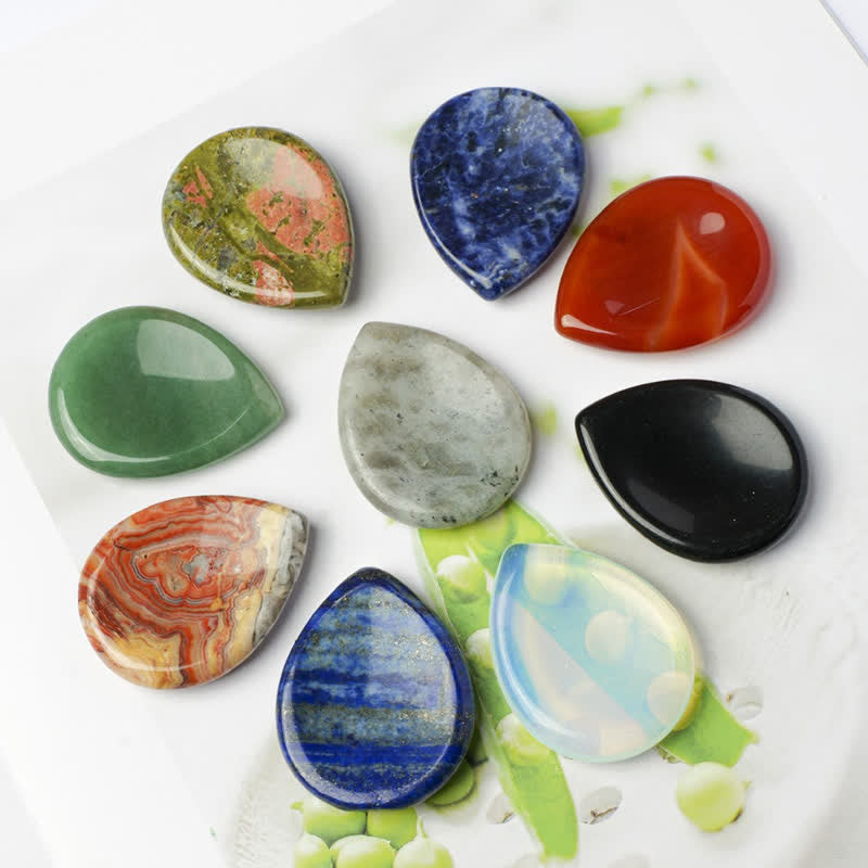 Buddha Stones, tropfenförmig, Sorgenstein, Schutzkristall, Dekoration, 45 x 35 x 8 mm - image 0