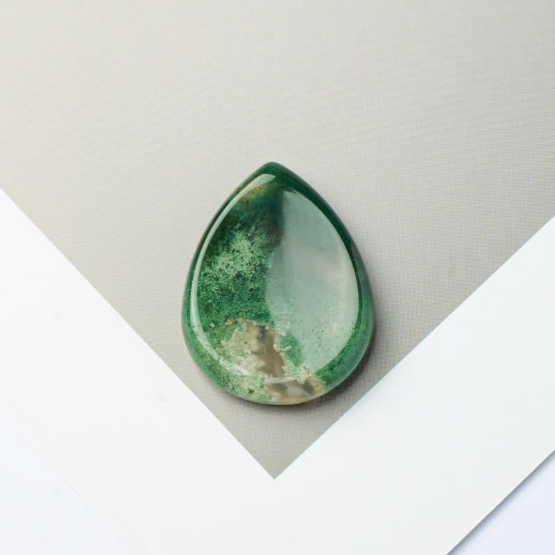 Buddha Stones, tropfenförmig, Sorgenstein, Schutzkristall, Dekoration, 45 x 35 x 8 mm - Moosachat - 45 x 35 x 8 mm - image 28
