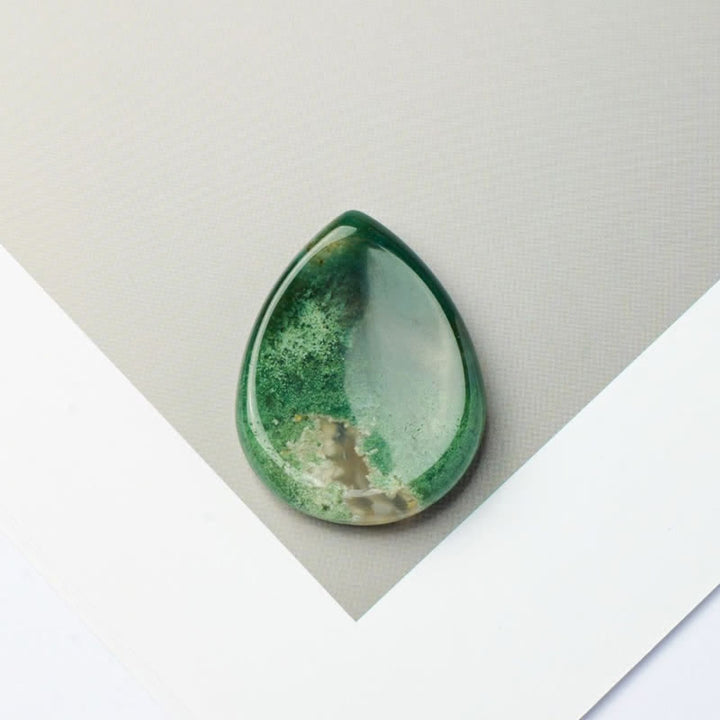 Buddha Stones, tropfenförmig, Sorgenstein, Schutzkristall, Dekoration, 45 x 35 x 8 mm - Moosachat - 45 x 35 x 8 mm - image 28