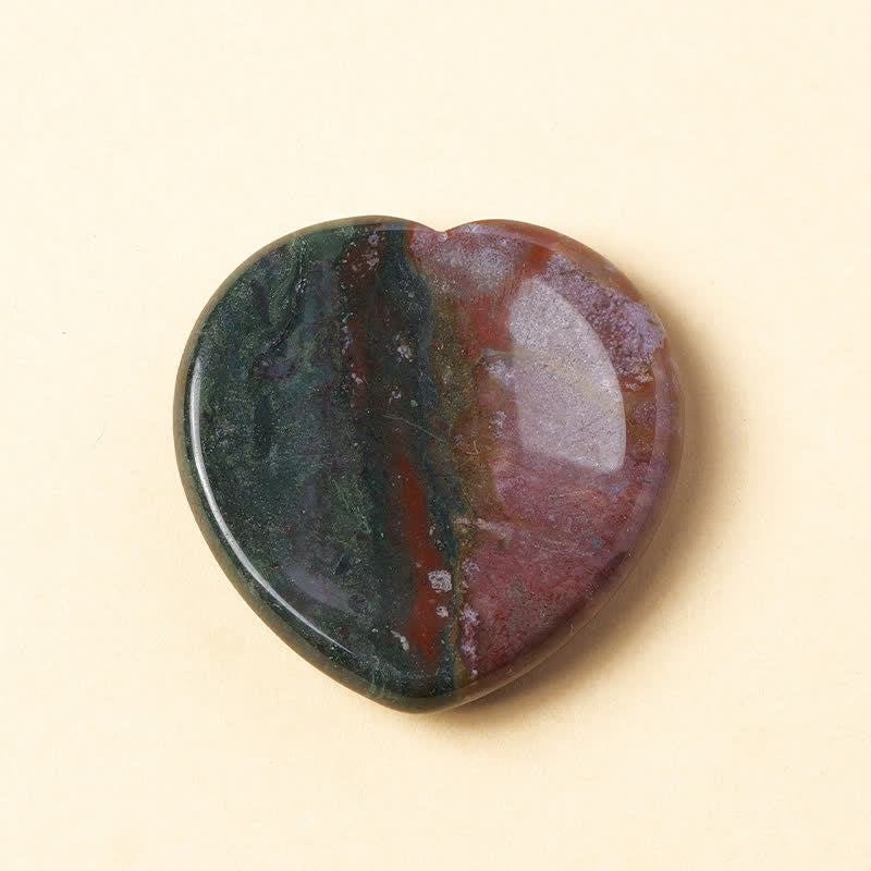 Buddha Stones Herzförmiger Sorgenstein aus Opal und Rosenquarz, Motivationskristall-Dekoration, 4 x 4 x 0,7 cm - Natürlicher Ozeanjaspis (Farbe kann variieren) - 4 x 4 x 0,7 cm - image 22