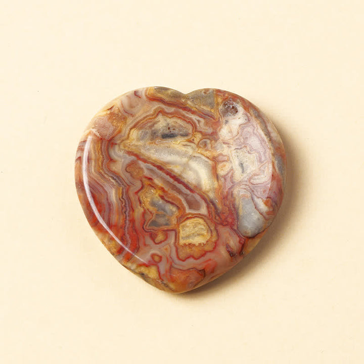 Buddha Stones Herzförmiger Sorgenstein aus Opal und Rosenquarz, Motivationskristall-Dekoration, 4 x 4 x 0,7 cm - Natürlicher Spitzenachat (Farbe kann variieren) - 4 x 4 x 0,7 cm - image 23