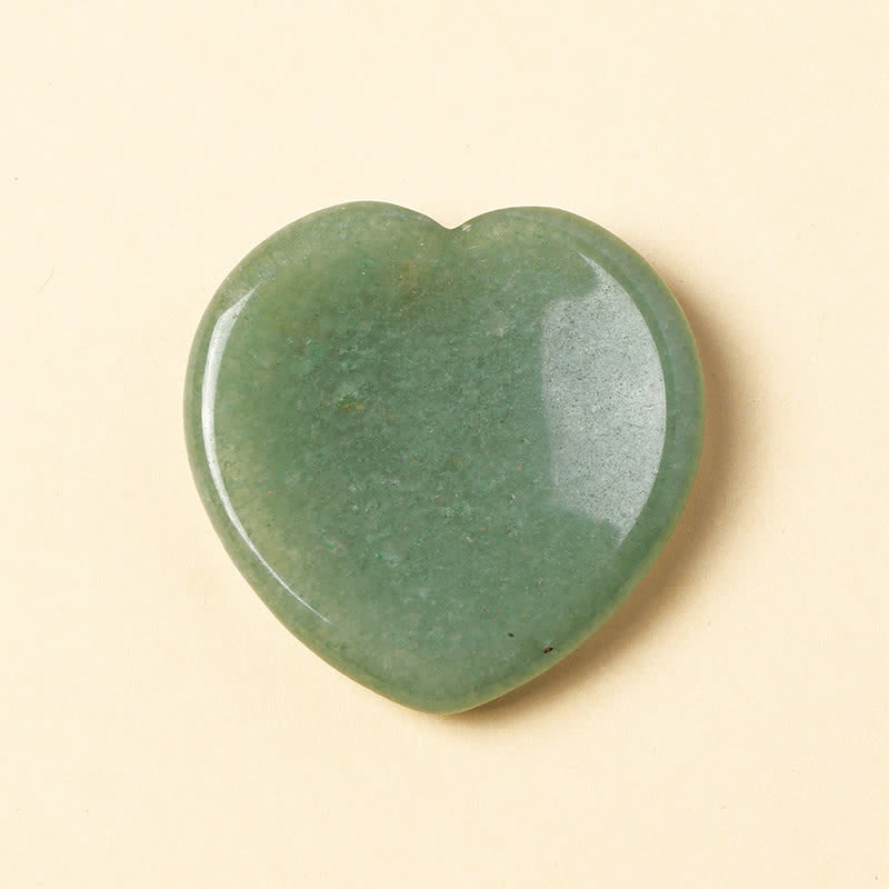 Buddha Stones Herzförmiger Sorgenstein aus Opal und Rosenquarz, Motivationskristall-Dekoration, 4 x 4 x 0,7 cm - Natürlicher grüner Aventurin (Farbe kann variieren) - 4 x 4 x 0,7 cm - image 12