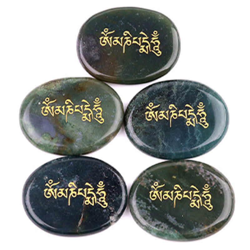 Buddha Stones Om Mani Padme Hum Amethyst Tigerauge Handschmeichler Kristalldekor 35*45mm - image 19