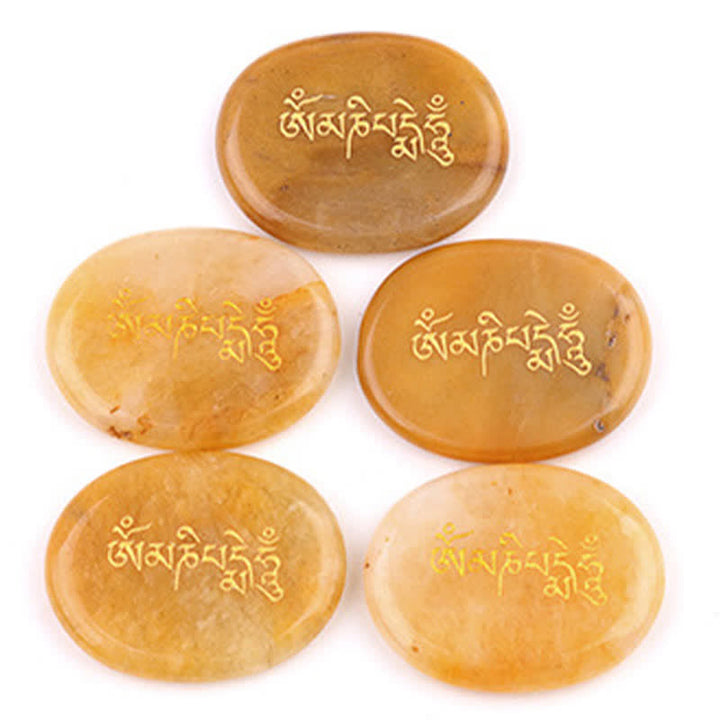 Buddha Stones Om Mani Padme Hum Amethyst Tigerauge Handschmeichler Kristalldekor 35*45mm - image 25