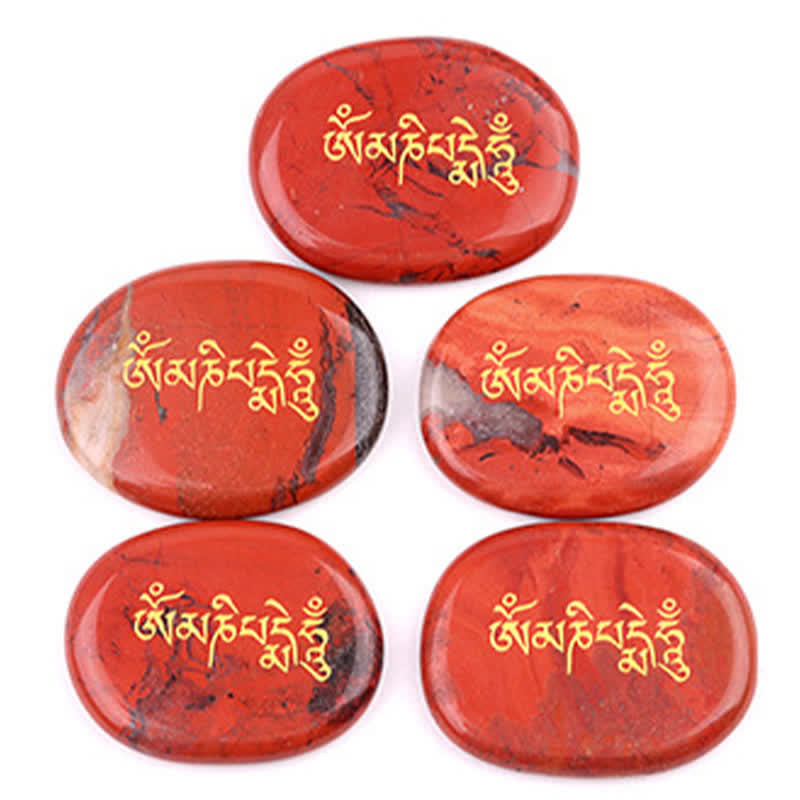 Buddha Stones Om Mani Padme Hum Amethyst Tigerauge Handschmeichler Kristalldekor 35*45mm - image 7