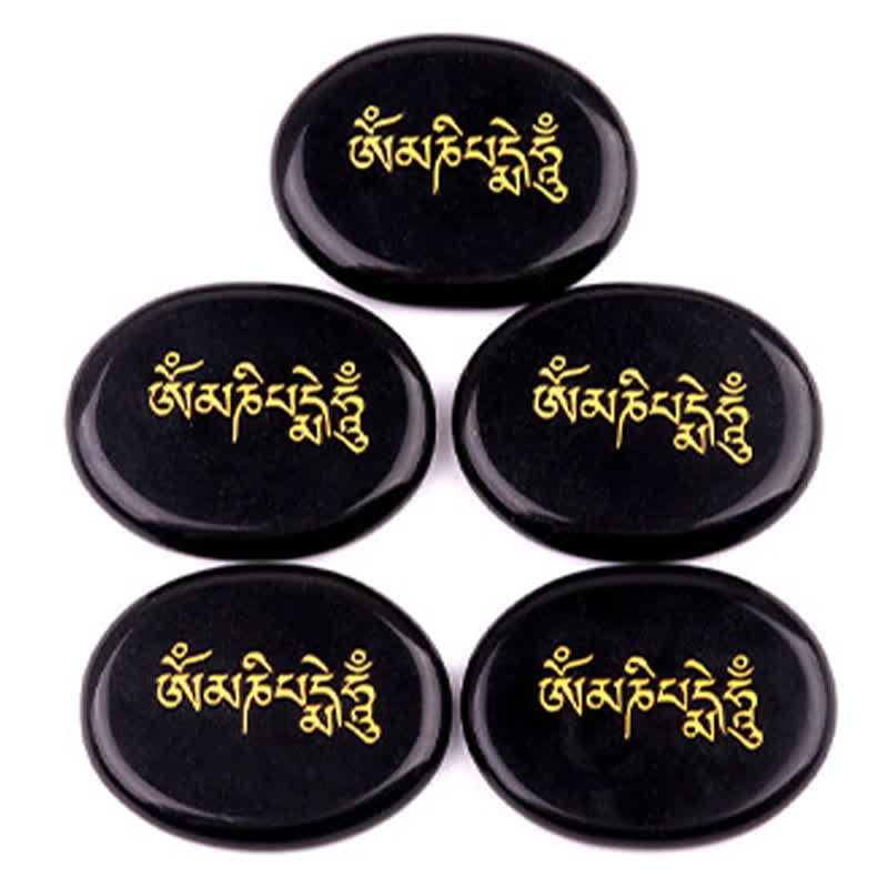 Buddha Stones Om Mani Padme Hum Amethyst Tigerauge Handschmeichler Kristalldekor 35*45mm - image 10