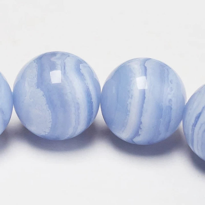 Buddha Stones Rundes Armband aus natürlichem blauem Spitzenachatperlen - image 5