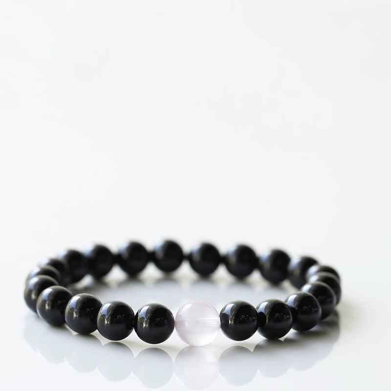 Buddha Stones Armband aus schwarzem Turmalinkristall mit Tierkreiszeichen-Motiv und Widerstandsfähigkeit - Kaninchen (Handgelenkumfang 15–16 cm) - image 8