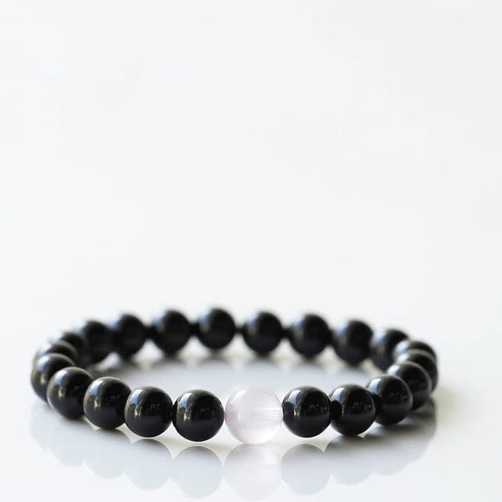 Buddha Stones Armband aus schwarzem Turmalinkristall mit Tierkreiszeichen-Motiv und Widerstandsfähigkeit - Kaninchen (Handgelenkumfang 15–16 cm) - image 8