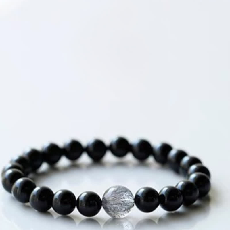 Buddha Stones Armband aus schwarzem Turmalinkristall mit Tierkreiszeichen-Motiv und Widerstandsfähigkeit - Affe (Handgelenkumfang 15–16 cm) - image 12