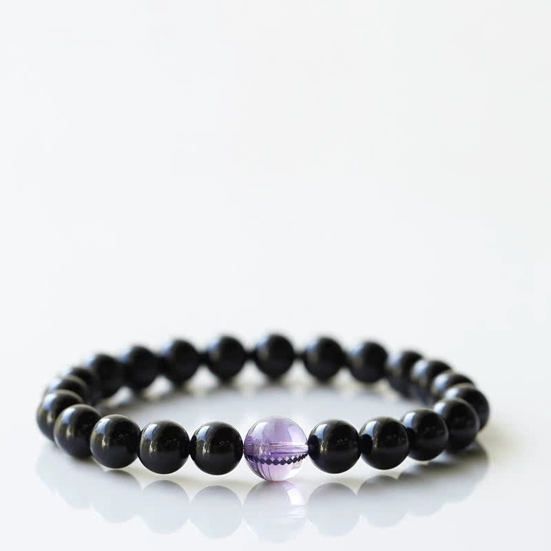 Buddha Stones Armband aus schwarzem Turmalinkristall mit Tierkreiszeichen-Motiv und Widerstandsfähigkeit - Schlange (Handgelenkumfang 15–16 cm) - image 10