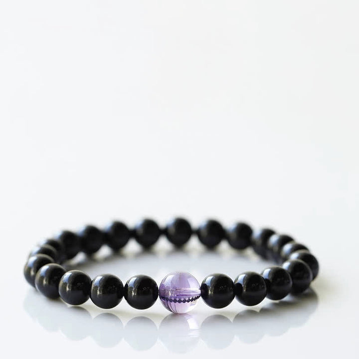 Buddha Stones Armband aus schwarzem Turmalinkristall mit Tierkreiszeichen-Motiv und Widerstandsfähigkeit - Schlange (Handgelenkumfang 15–16 cm) - image 10