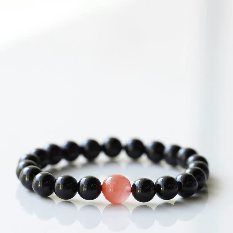 Buddha Stones Armband aus schwarzem Turmalinkristall mit Tierkreiszeichen-Motiv und Widerstandsfähigkeit - Drache (Handgelenkumfang 15–16 cm) - image 9