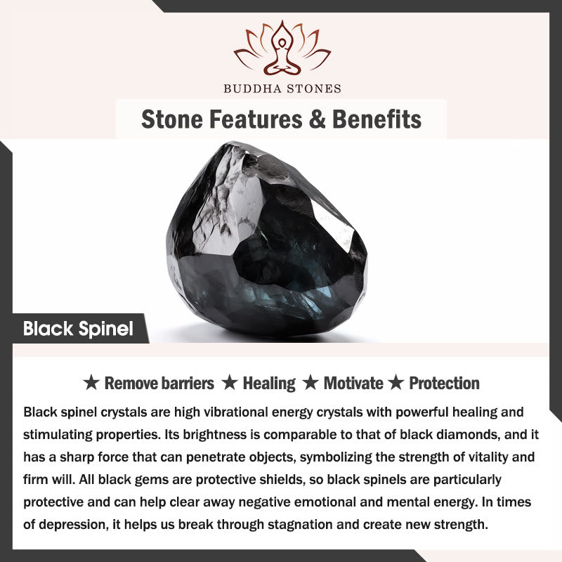 Buddha Stones Halskette aus schwarzen Spinell-Türkis-Perlen - image 3