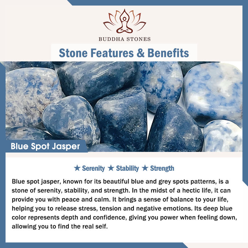 Buddha Stones Armband aus blauen Fleckenjaspis- und grünen Aventurinperlen in Fassform - image 1