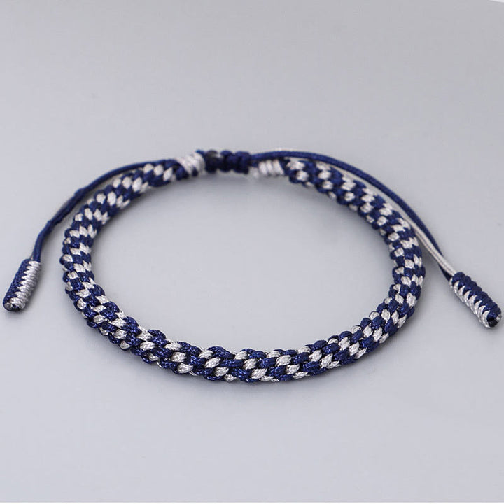 Buddha Stones 3-teiliges Selbstpflege-Armband aus blau-grauen, gold-kupferfarbenen Perlen - image 4
