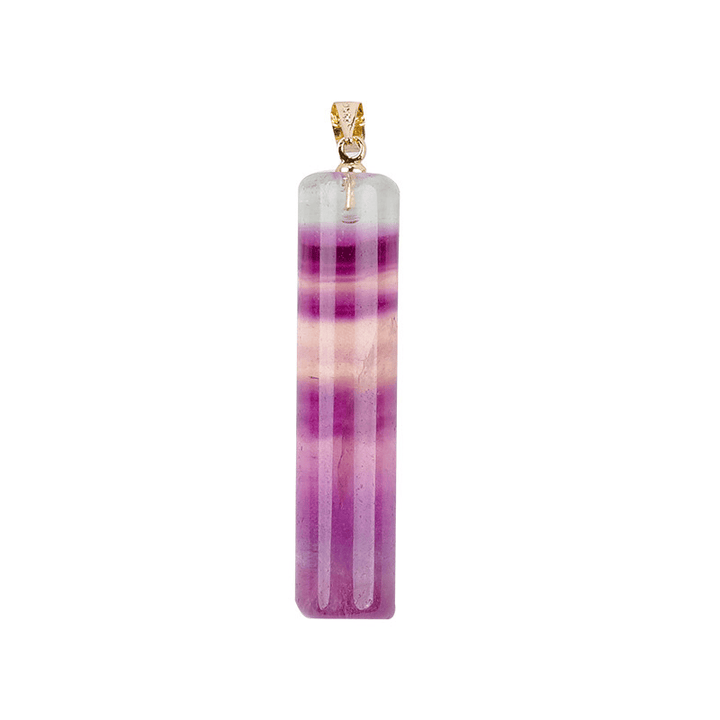 Buddha Stones Natürlicher, farbenfroher zylindrischer Schutz-Halskettenanhänger aus Fluorit - image 10