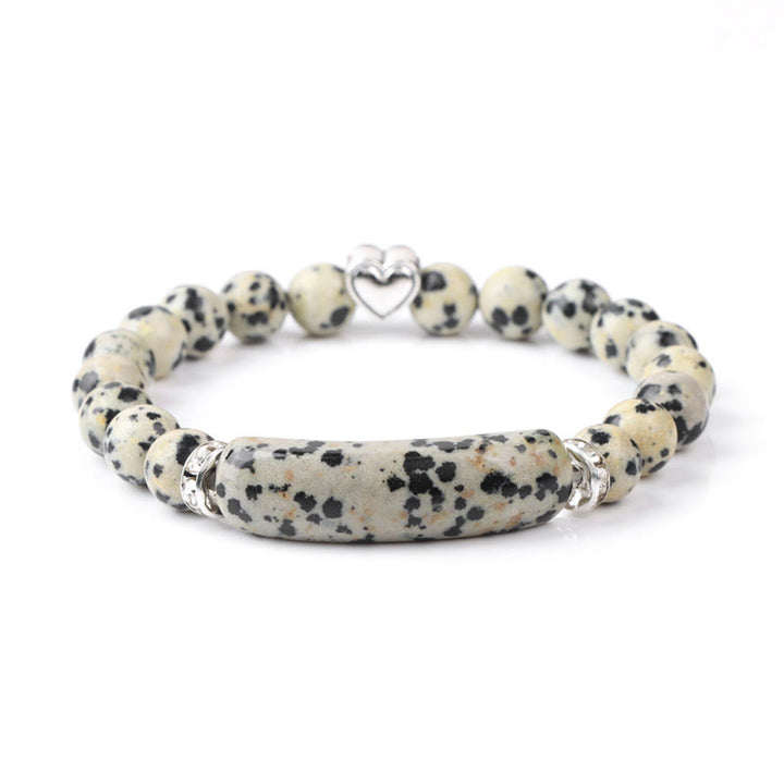 Buddha Stones Amethyst-Tigerauge-Lapislazuli-Grüner-Aventurin-Rhodonit-Dalmatiner-Jaspis-Heilarmband - Dalmatinerjaspis (Handgelenkumfang 15-16 cm) - image 16