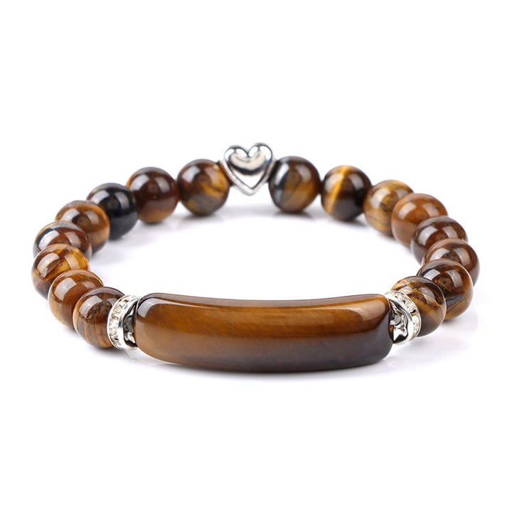 Buddha Stones Amethyst-Tigerauge-Lapislazuli-Grüner-Aventurin-Rhodonit-Dalmatiner-Jaspis-Heilarmband - Tigerauge (Handgelenkumfang 15-16 cm) - image 5