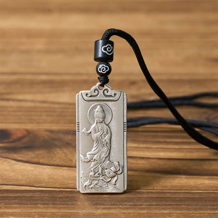 Buddha Stones Kupferplattierter Anhänger aus silberfarbenem Avalokiteśvara-Seil (Reichtumskette) - image 4