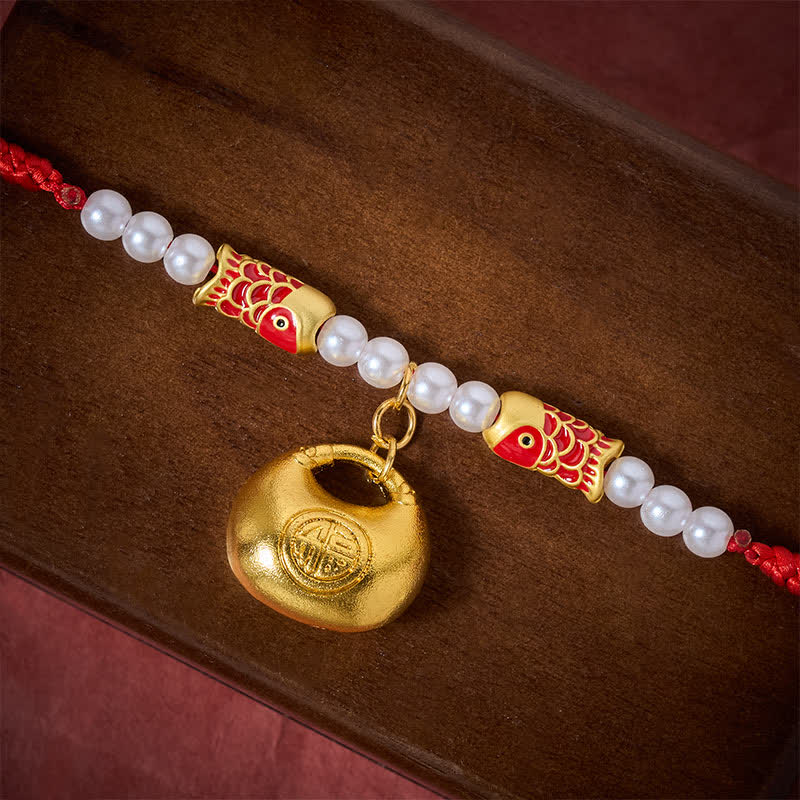 Buddha Stones Rotes, geflochtenes Koi-Fisch-Glückssymbol, verstellbares Halsband für Katzen und Hunde - image 11