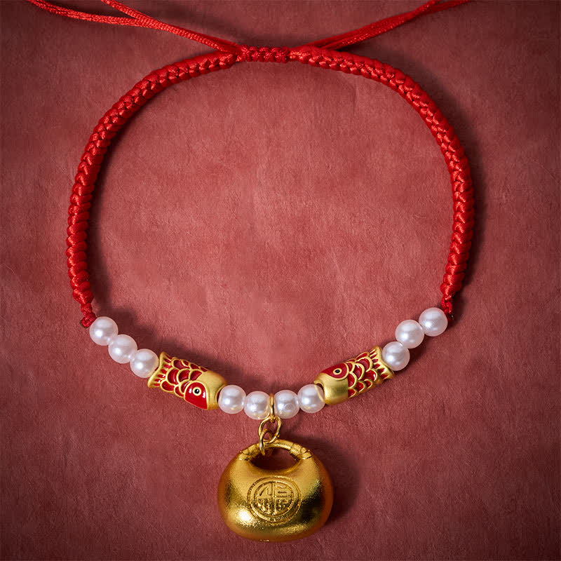 Buddha Stones Rotes, geflochtenes Koi-Fisch-Glückssymbol, verstellbares Halsband für Katzen und Hunde - image 1