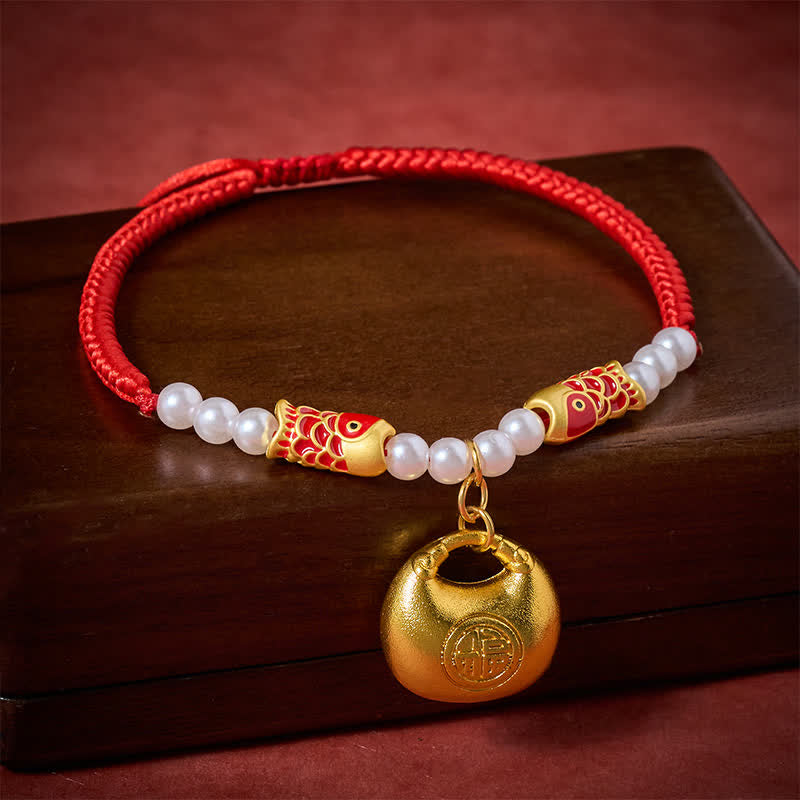 Buddha Stones Rotes, geflochtenes Koi-Fisch-Glückssymbol, verstellbares Halsband für Katzen und Hunde - image 3