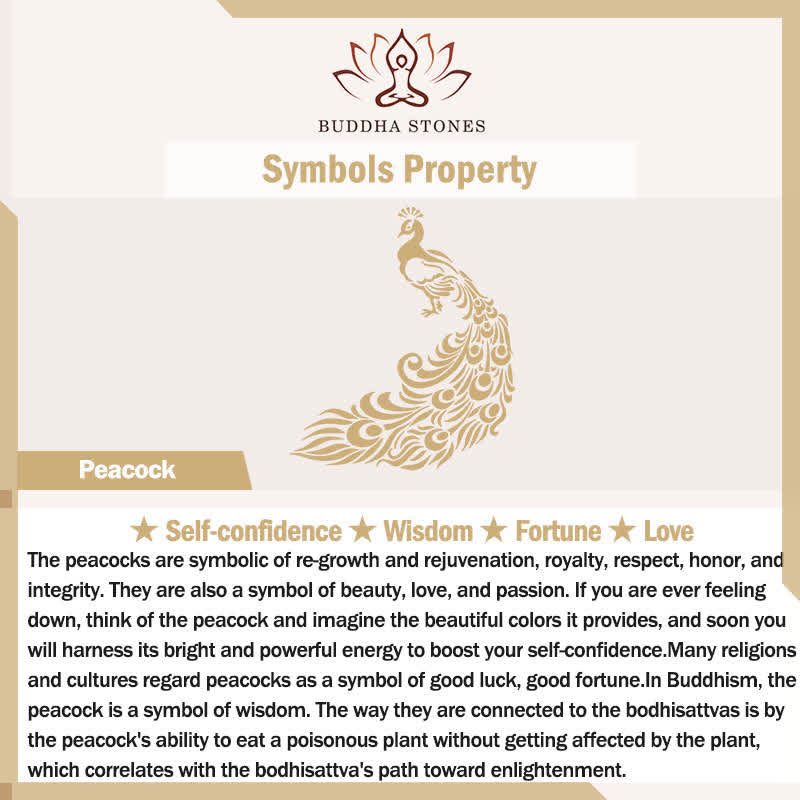 Buddha Stones Halskette aus vergoldetem Messing mit Pfauenmotiv – Symbol für Selbstvertrauen - image 5
