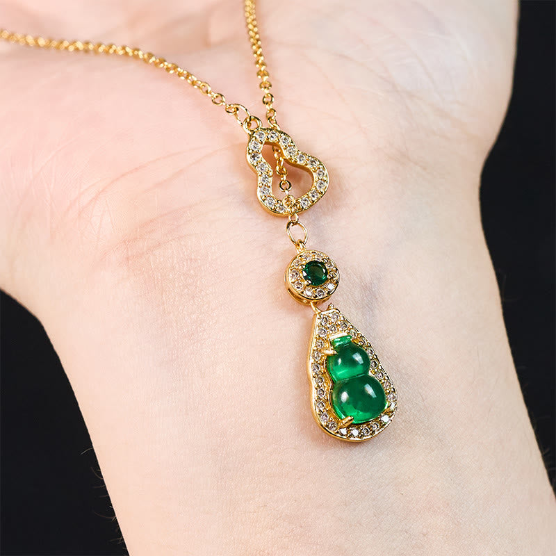 Buddha Stones, farbenfrohe, hohle Kürbis-Halskette mit Balance-Anhänger aus Kupfer - image 1