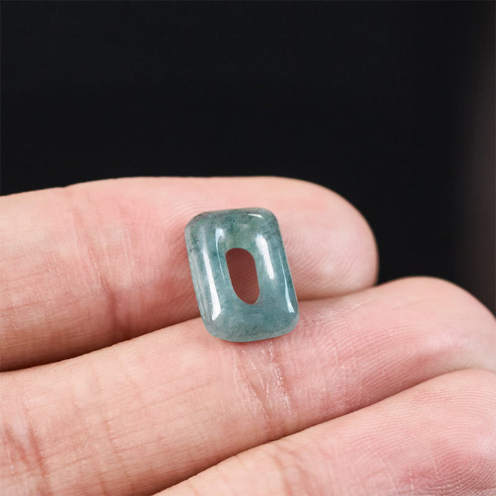 Buddha Stones Mini-Quadrat-Halskettenanhänger aus grünem Jade - image 10