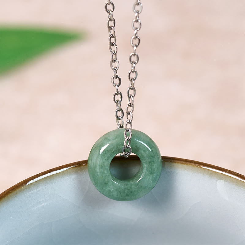 Buddha Stones Grüne Jade-Friedensschnalle, Abakus-Glückskette-Anhänger - image 9